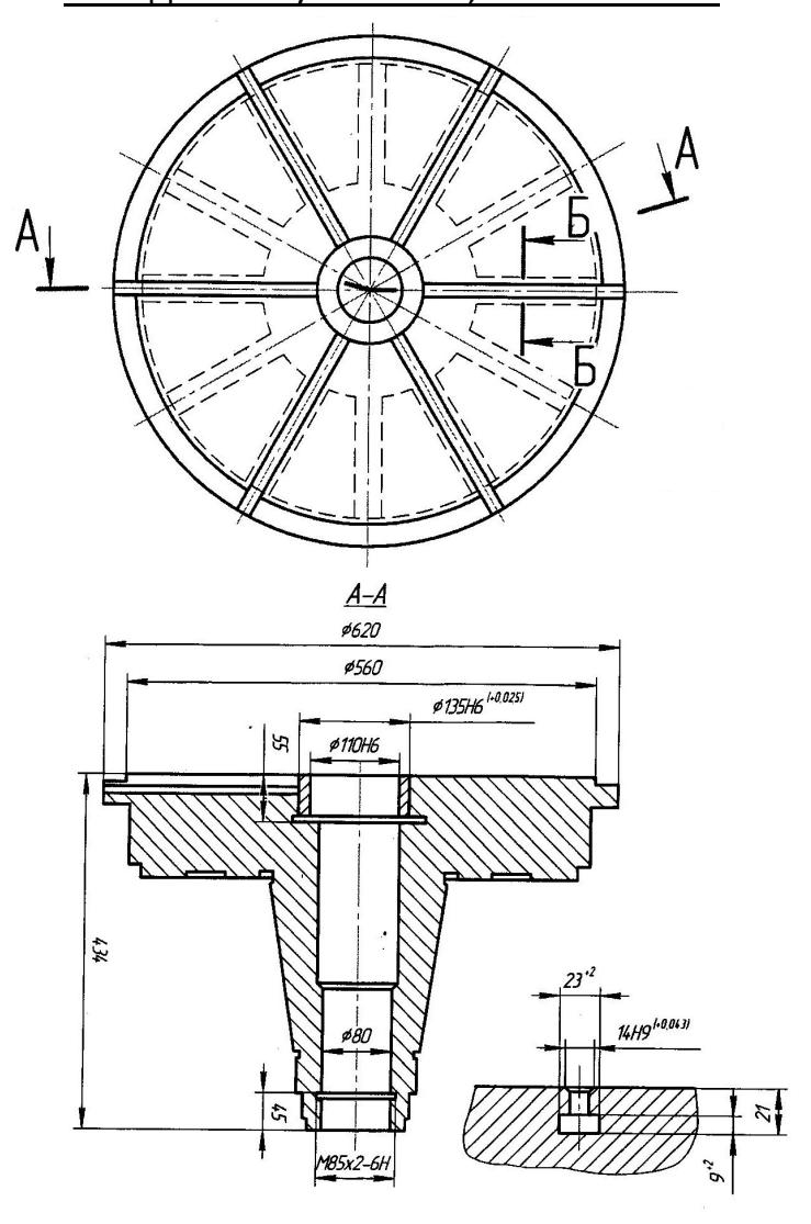 Зубодолбежный станок модели 5А140П с ЧПУ - Рабочий стол (Эскиз